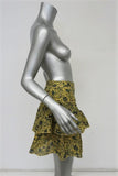 Derek Lam 10 Crosby Asymmetrical Ruffle Mini Skirt Yellow Floral Print Size 0 - Celebrity Owned