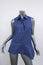 Derek Lam 10 Crosby Asymmetrical Sleeveless Shirt Blue Striped Cotton Size 4