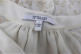 Derek Lam 10 Crosby Blouse Cream/Gold Metallic Fil Coupe Size 2 Tie-Sleeve Top - Celebrity Owned
