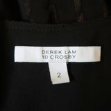 Derek Lam 10 Crosby Peplum Blouse Black/Gold Metallic Stripe Size 2 Long Sleeve - Celebrity Owned