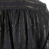 Derek Lam 10 Crosby Peplum Blouse Black/Gold Metallic Stripe Size 2 Long Sleeve - Celebrity Owned