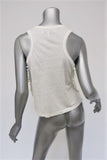 Derek Lam 10 Crosby Pom Pom Tank Top White Linen Jersey Size Extra Small - Celebrity Owned