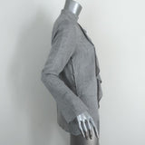 Derek Lam 10 Crosby Ruffle Blouse Light Gray Wool-Blend Size 2 Cutout-Neck Top - Celebrity Owned