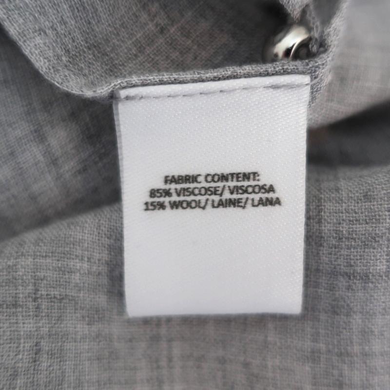 Derek Lam 10 Crosby Ruffle Blouse Light Gray Wool-Blend Size 2 Cutout-Neck Top - Celebrity Owned