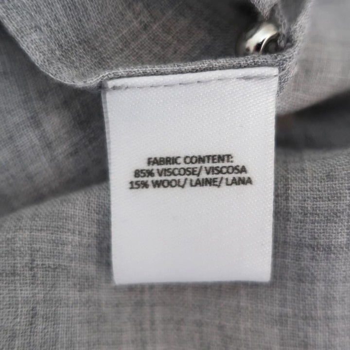Derek Lam 10 Crosby Ruffle Blouse Light Gray Wool-Blend Size 2 Cutout-Neck Top - Celebrity Owned