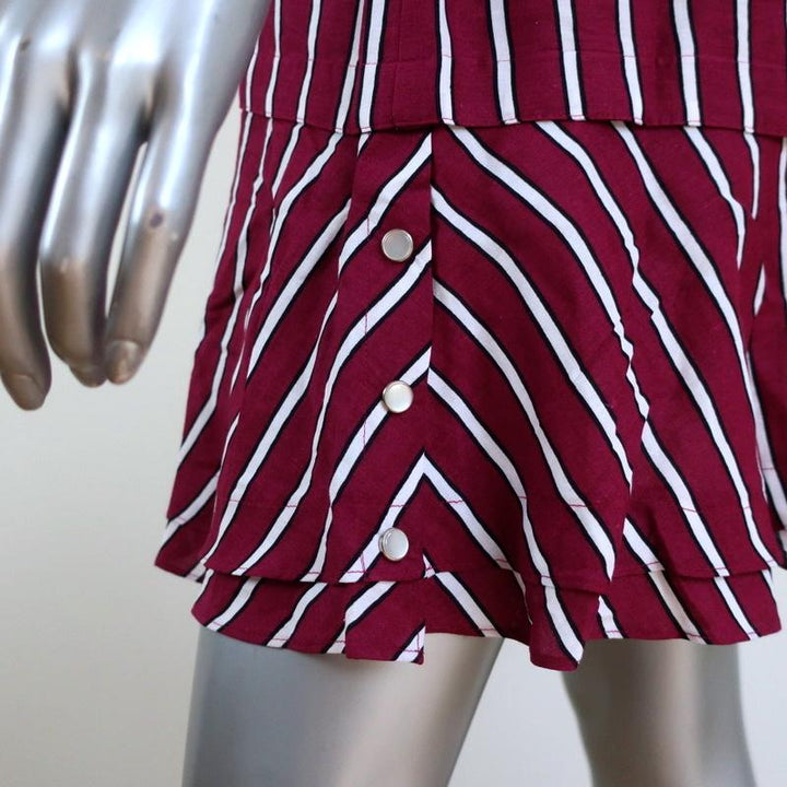 Derek Lam 10 Crosby Shirtdress Raspberry Striped Size 2 Sleeveless Mini NEW - Celebrity Owned