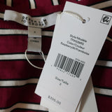 Derek Lam 10 Crosby Shirtdress Raspberry Striped Size 2 Sleeveless Mini NEW - Celebrity Owned
