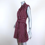Derek Lam 10 Crosby Shirtdress Raspberry Striped Size 2 Sleeveless Mini NEW - Celebrity Owned