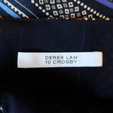 Derek Lam 10 Crosby Tiered Mini Dress Navy Scarf Print Silk Size 2 - Celebrity Owned
