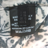 Derek Lam Asymmetric Draped Top Gray/Black Butterfly Print Silk Size US 6 - Celebrity Owned