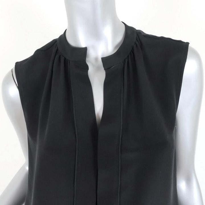 Derek Lam Blouse Kara Black Silk Size 4 Sleeveless Top - Celebrity Owned