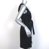 Derek Lam Zip-Front Sleeveless Mini Dress Black Stretch Cotton Size US 10 - Celebrity Owned