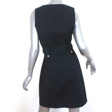 Derek Lam Zip-Front Sleeveless Mini Dress Black Stretch Cotton Size US 10 - Celebrity Owned