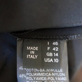 Derek Lam Zip-Front Sleeveless Mini Dress Black Stretch Cotton Size US 10 - Celebrity Owned