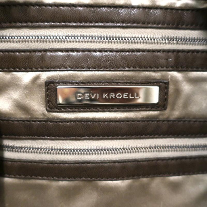 Devi Kroell Hobo Brown/Green Metallic Snakeskin Print Extra Large Shoulder Bag - Celebrity Owned