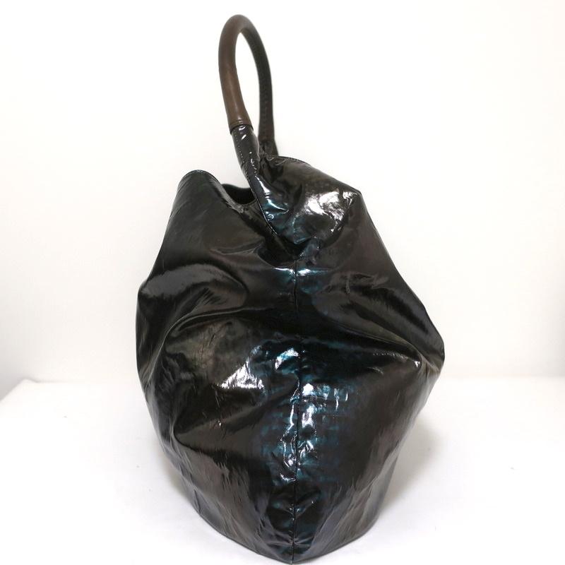 Devi Kroell Hobo Brown/Green Metallic Snakeskin Print Extra Large Shoulder Bag - Celebrity Owned