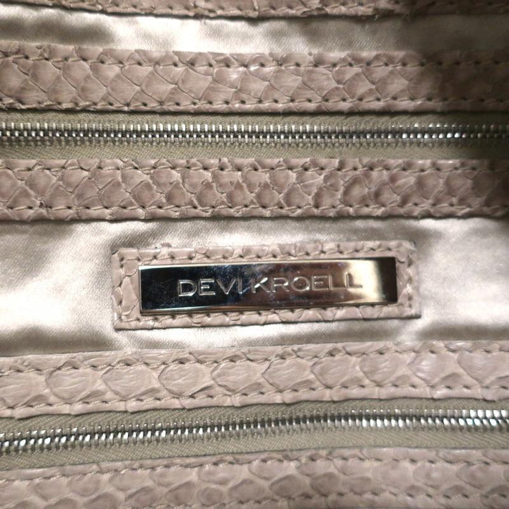 Devi Kroell Snakeskin Hobo Beige Extra Large Shoulder Bag - Celebrity Owned