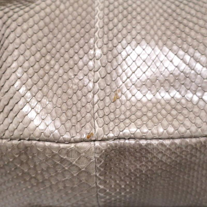 Devi Kroell Snakeskin Hobo Beige Extra Large Shoulder Bag - Celebrity Owned