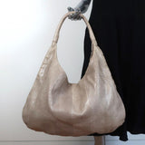 Devi Kroell Snakeskin Hobo Beige Extra Large Shoulder Bag - Celebrity Owned