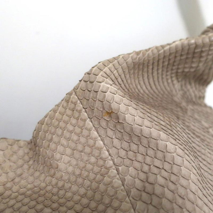 Devi Kroell Snakeskin Hobo Beige Extra Large Shoulder Bag - Celebrity Owned