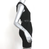 D&G Dolce & Gabbana Mini Dress Black Patent-Trim Crepe Size 38 Sleeveless LBD - Celebrity Owned