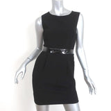 D&G Dolce & Gabbana Mini Dress Black Patent-Trim Crepe Size 38 Sleeveless LBD - Celebrity Owned