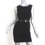 D&G Dolce & Gabbana Mini Dress Black Patent-Trim Crepe Size 38 Sleeveless LBD