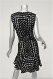Diane von Furstenberg Dress Carlie Black/White Wool-Blend Jacquard Size 6 - Celebrity Owned