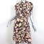Diane von Furstenberg Dress Johann Brown/Beige Floral Print Stretch Silk Size 6