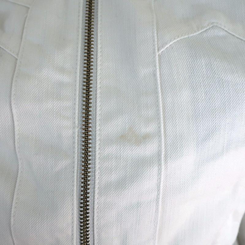 Diane von Furstenberg Moto Jacket Speedracer White Cotton Size 4 - Celebrity Owned