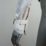 Diane von Furstenberg Moto Jacket Speedracer White Cotton Size 4 - Celebrity Owned