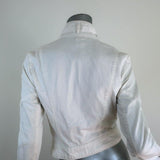 Diane von Furstenberg Moto Jacket Speedracer White Cotton Size 4 - Celebrity Owned