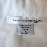 Diane von Furstenberg Moto Jacket Speedracer White Cotton Size 4 - Celebrity Owned