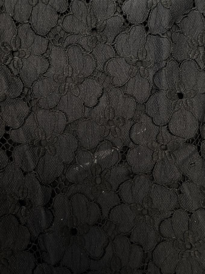 Diane von Furstenberg Sarita Dress Black Flower Lace Size 6 V-Back 3/4 Sleeve - Celebrity Owned