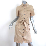 Diane von Furstenberg Shirtdress Beige Cotton-Blend Size 6 Short Sleeve Dress - Celebrity Owned