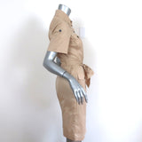 Diane von Furstenberg Shirtdress Beige Cotton-Blend Size 6 Short Sleeve Dress - Celebrity Owned