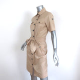Diane von Furstenberg Shirtdress Beige Cotton-Blend Size 6 Short Sleeve Dress - Celebrity Owned