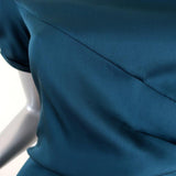 Diane von Furstenberg Side-Tie Dress Leron Teal Stretch Silk Size 2 Short Sleeve - Celebrity Owned