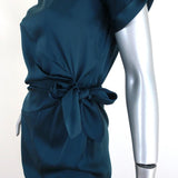 Diane von Furstenberg Side-Tie Dress Leron Teal Stretch Silk Size 2 Short Sleeve - Celebrity Owned