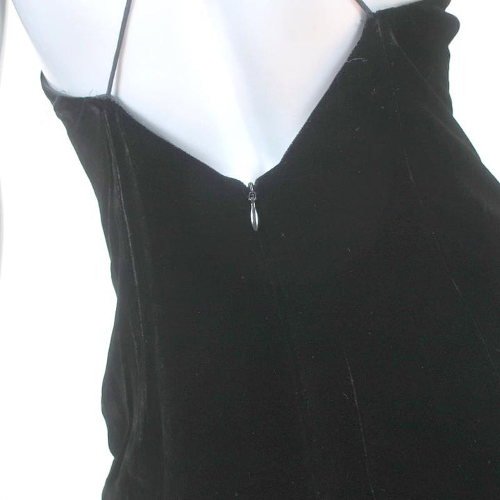 Dion Lee Fine Line Asymmetric Midi Dress Black Velvet Size US 2 - Celebrity Owned