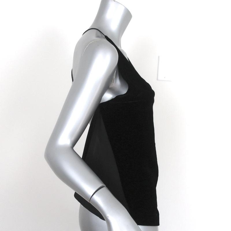 Dion Lee Fine Line Cami Black Velvet Size Small Draped Open Back Top - Celebrity Owned