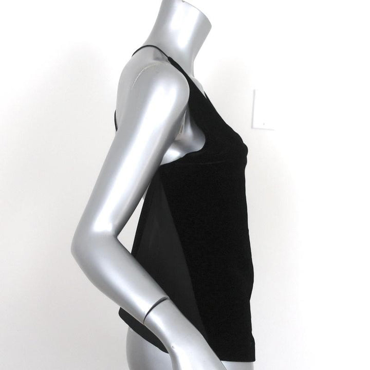 Dion Lee Fine Line Cami Black Velvet Size Small Draped Open Back Top - Celebrity Owned