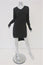 DKNY Layered Sweater Tunic Black Cotton-Blend Knit Size Medium Open-Side Dress