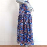 Dodo Bar Or Midi Skirt Stevie Blue Paisley Print Silk Size 40 - Celebrity Owned