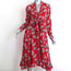 Dodo Bar Or Tie-Front Midi Dress Lennon Red Paisley Print Silk Size 42