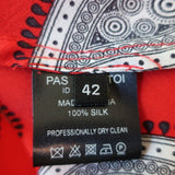 Dodo Bar Or Tie-Front Midi Dress Lennon Red Paisley Print Silk Size 42 - Celebrity Owned