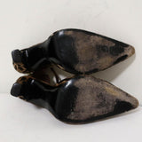 Dolce & Gabbana Ankle Strap Pumps Leopard Print Velvet Size 38 Pointed Toe Heel - Celebrity Owned