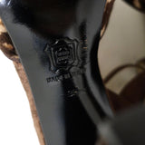 Dolce & Gabbana Ankle Strap Pumps Leopard Print Velvet Size 38 Pointed Toe Heel - Celebrity Owned