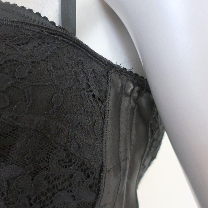 Dolce &amp; Gabbana Bustier Dress Black Taffeta-Trim Lace Size 42 - Celebrity Owned