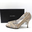 Dolce & Gabbana Pumps Gold Jacquard Lame Size 38 Cutout Heels
